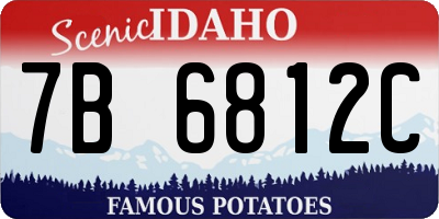 ID license plate 7B6812C