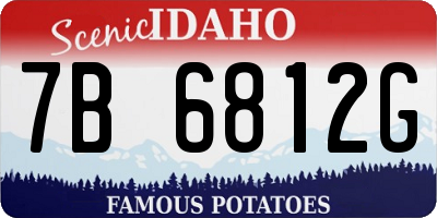 ID license plate 7B6812G