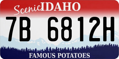 ID license plate 7B6812H