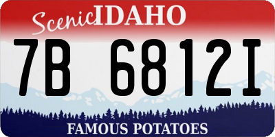 ID license plate 7B6812I