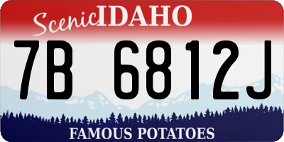 ID license plate 7B6812J