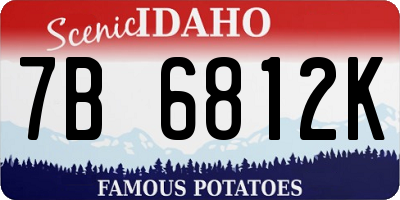 ID license plate 7B6812K