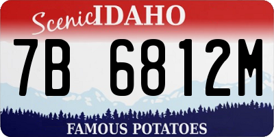 ID license plate 7B6812M