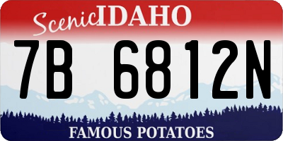 ID license plate 7B6812N