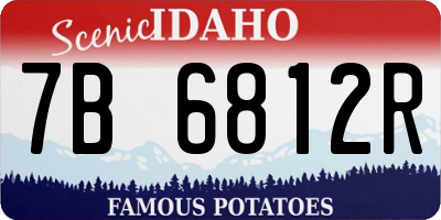 ID license plate 7B6812R