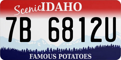 ID license plate 7B6812U