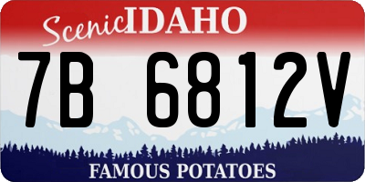 ID license plate 7B6812V