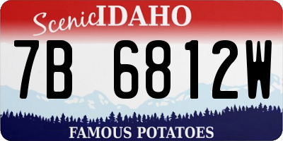 ID license plate 7B6812W