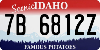 ID license plate 7B6812Z