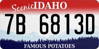 ID license plate 7B6813D