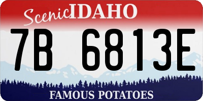 ID license plate 7B6813E