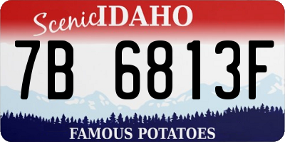 ID license plate 7B6813F
