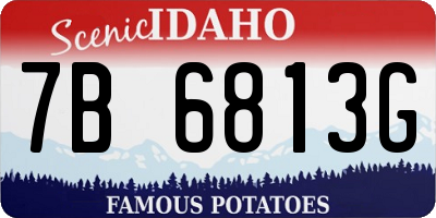 ID license plate 7B6813G