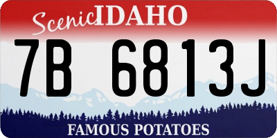ID license plate 7B6813J