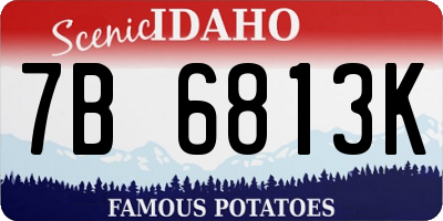 ID license plate 7B6813K