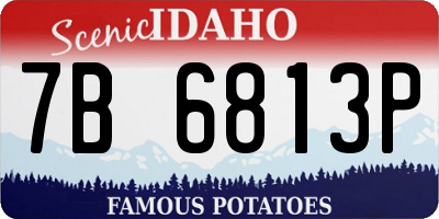 ID license plate 7B6813P
