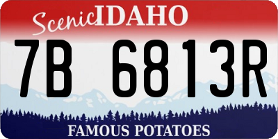 ID license plate 7B6813R