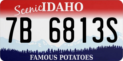ID license plate 7B6813S