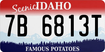 ID license plate 7B6813T