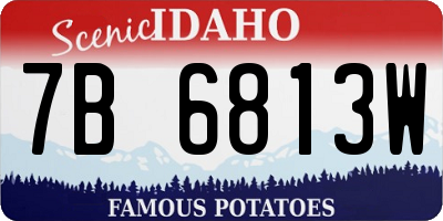 ID license plate 7B6813W