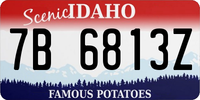 ID license plate 7B6813Z