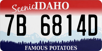 ID license plate 7B6814D