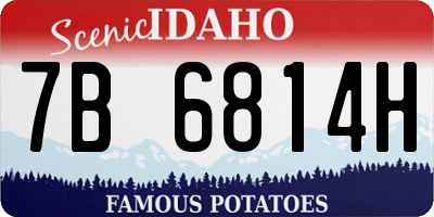 ID license plate 7B6814H