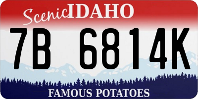 ID license plate 7B6814K