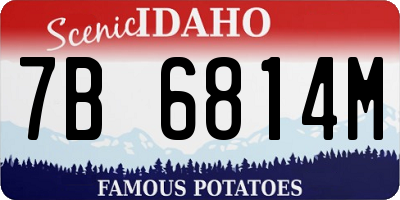 ID license plate 7B6814M