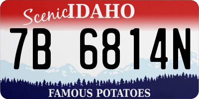 ID license plate 7B6814N