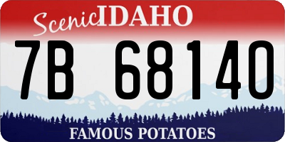 ID license plate 7B6814O