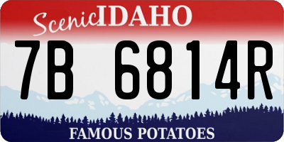 ID license plate 7B6814R
