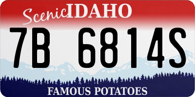 ID license plate 7B6814S