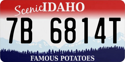 ID license plate 7B6814T
