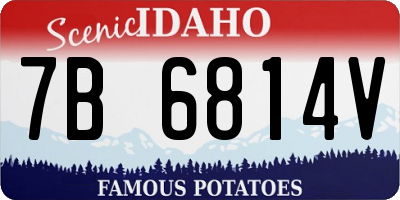 ID license plate 7B6814V