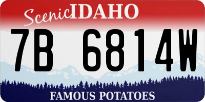 ID license plate 7B6814W