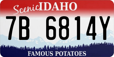 ID license plate 7B6814Y