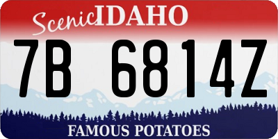 ID license plate 7B6814Z