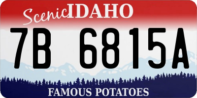 ID license plate 7B6815A