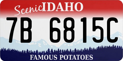 ID license plate 7B6815C