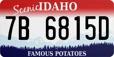 ID license plate 7B6815D