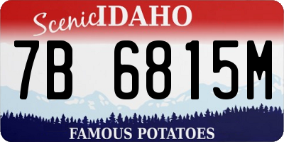 ID license plate 7B6815M