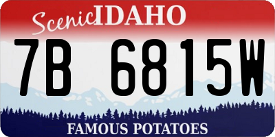 ID license plate 7B6815W