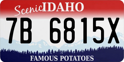 ID license plate 7B6815X