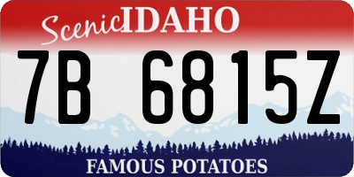 ID license plate 7B6815Z