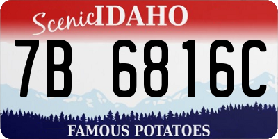 ID license plate 7B6816C