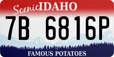 ID license plate 7B6816P