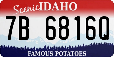 ID license plate 7B6816Q