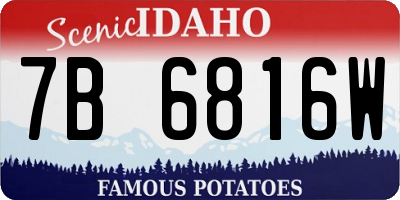 ID license plate 7B6816W