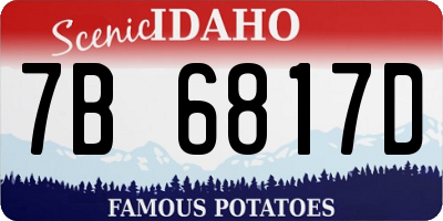 ID license plate 7B6817D